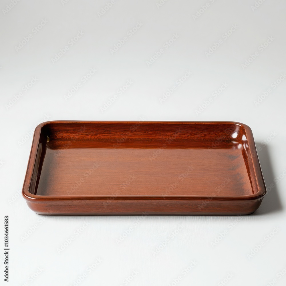 Rectangular brown tray on a white isolated background Rectangular brown tray on a white isolated background