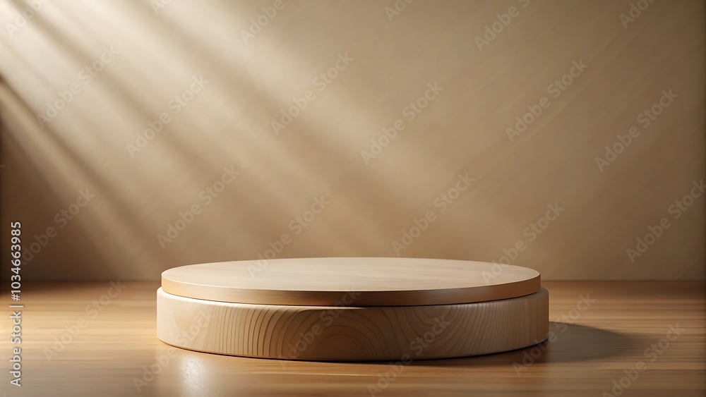 Wooden Platform with Warm Light. Wooden Platform with Warm Light.