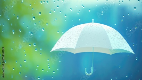 Wallpaper Mural Rain and Umbrella icon depicted in 3D cartoon rendering showcasing a droplet on a glass window representing weather forecast technology concept Torontodigital.ca