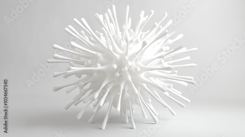 3D cartoon depiction of a white firework ball for Halloween Christmas and New Year