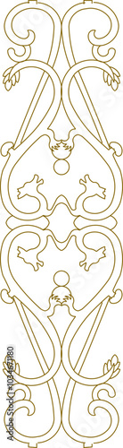 vector sketch illustration silhouette design decorative ornament railing fence pattern floral classic vintage ethnic traditional