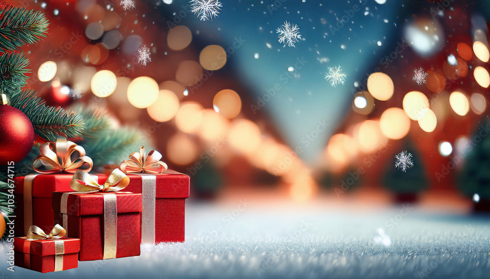 christmas tree lights and gift box christmas tree lights and gift box