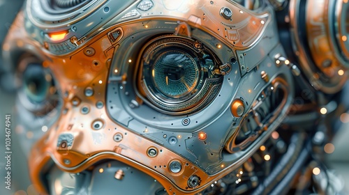 Close-up of a Futuristic Robot Eye: A Glimpse into the Future of Technology