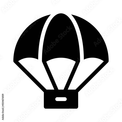 Parachute glyph icon