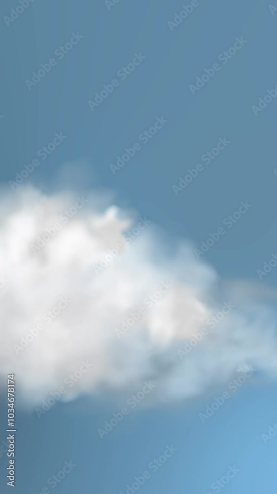 Nubes en movimiento para redes, vertical fondo azul 