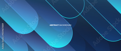 Abstract blue background with clashing slanted patterns. Futuristic design of geometric shapes. Vector illustration.	