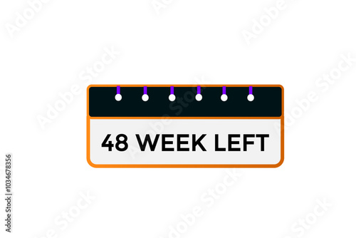 48 week left, icon, stile, timer, countdown, clock, time,  background, template, 48 week left countdown, sticker, left banner, business, sale, label button
