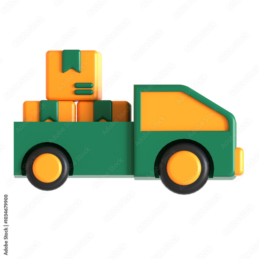 cargo car 3d icon illustration cargo car 3d icon illustration