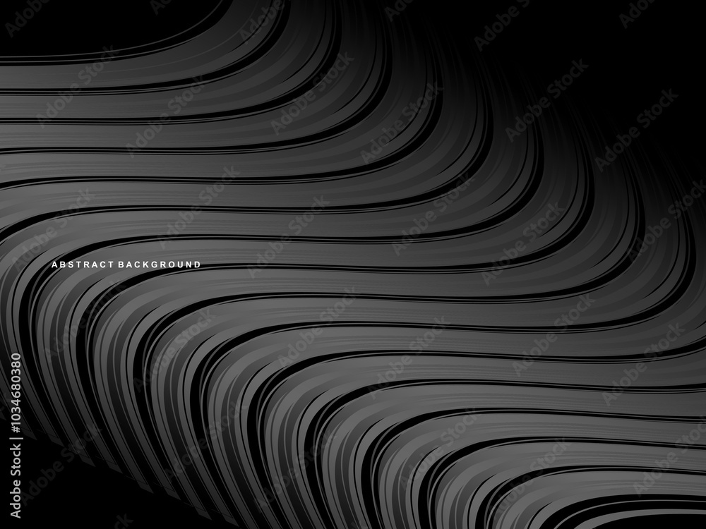 Abstract futuristic dark black background with modern wave design. Realistic 3d wallpaper with flowing lines. Perfect background for posters, websites, brochures, banners, apps, etc. Abstract futuristic dark black background with modern wave design. Realistic 3d wallpaper with flowing lines. Perfect background for posters, websites, brochures, banners, apps, etc.