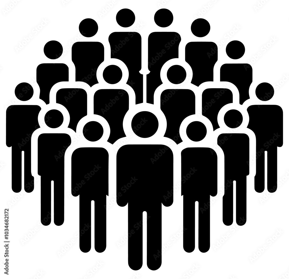 Group of People Silhouette Vector Icon Group of People Silhouette Vector Icon