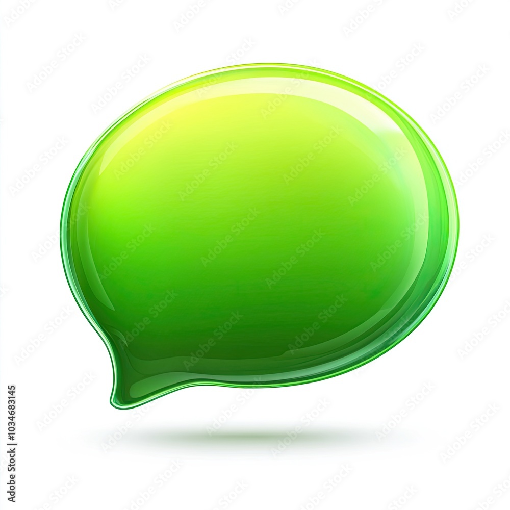 Green Glossy Speech Bubble With A Gradient Effect Green Glossy Speech Bubble With A Gradient Effect