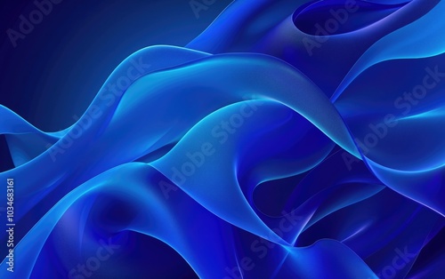 Blue background with glowing lines, glowing abstract shapes, glowing curves, glowing light effects, blue gradient background