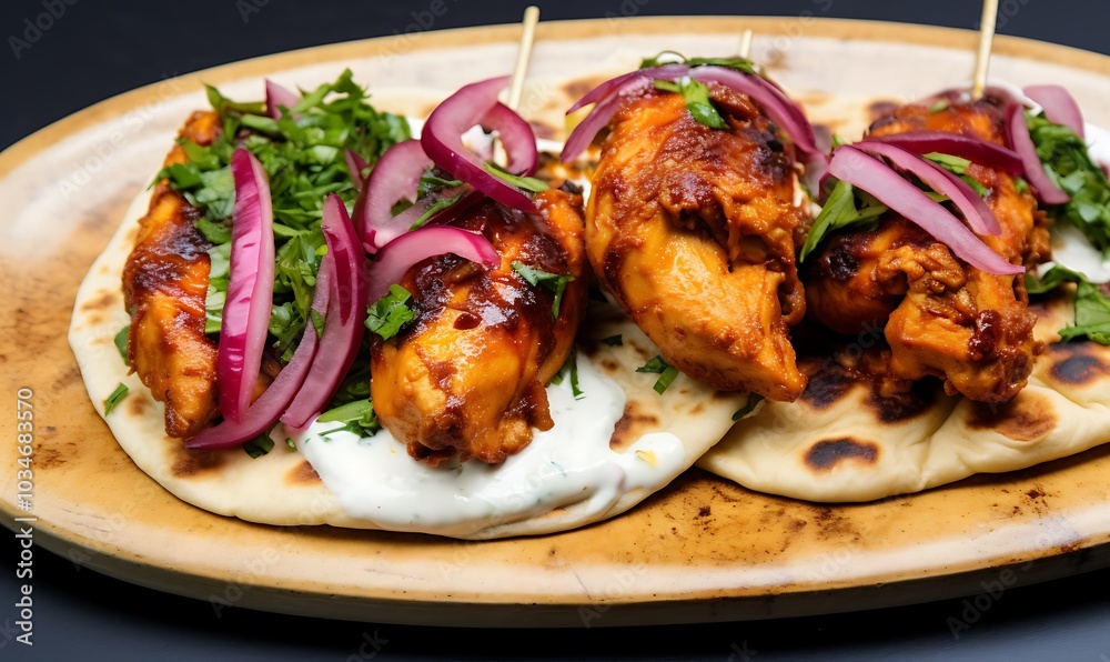 Grilled Chicken Skewers with Pomegranate and Onion Salad Grilled Chicken Skewers with Pomegranate and Onion Salad