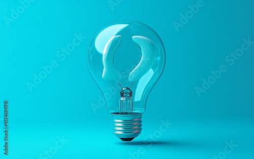 Elegant 3D image of a lightbulb forming the zero in 2025, showcased on a clean blue background, capturing the essence of creativity and innovation