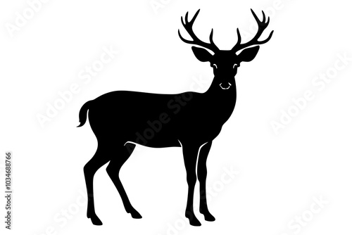 Deer Silhouette | isolated vector silhouette illustration on white background