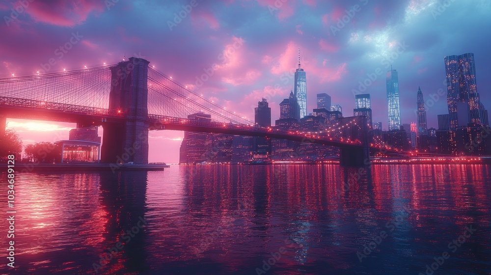 Obraz premium Brooklyn Bridge at Dusk