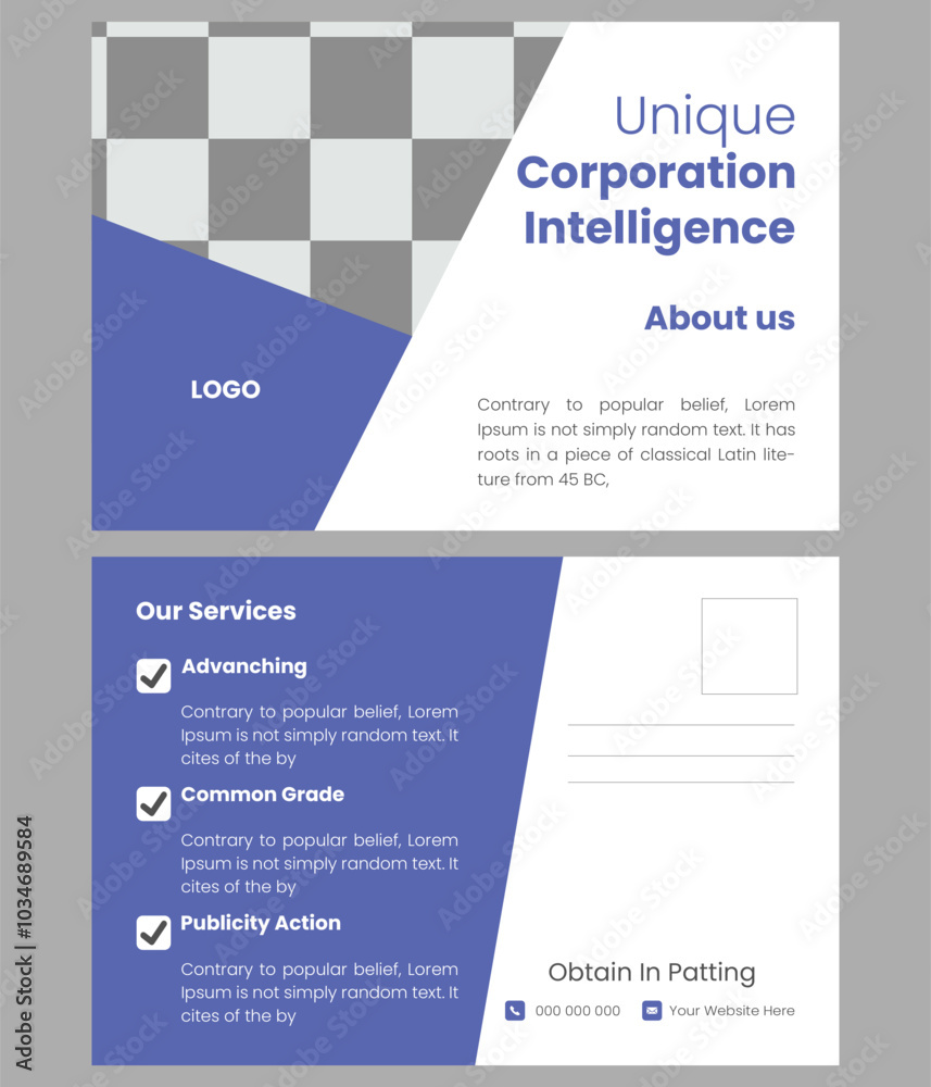 Naklejka premium Vector postcard design template