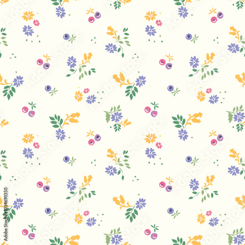 seamless cute small flower pattern on background