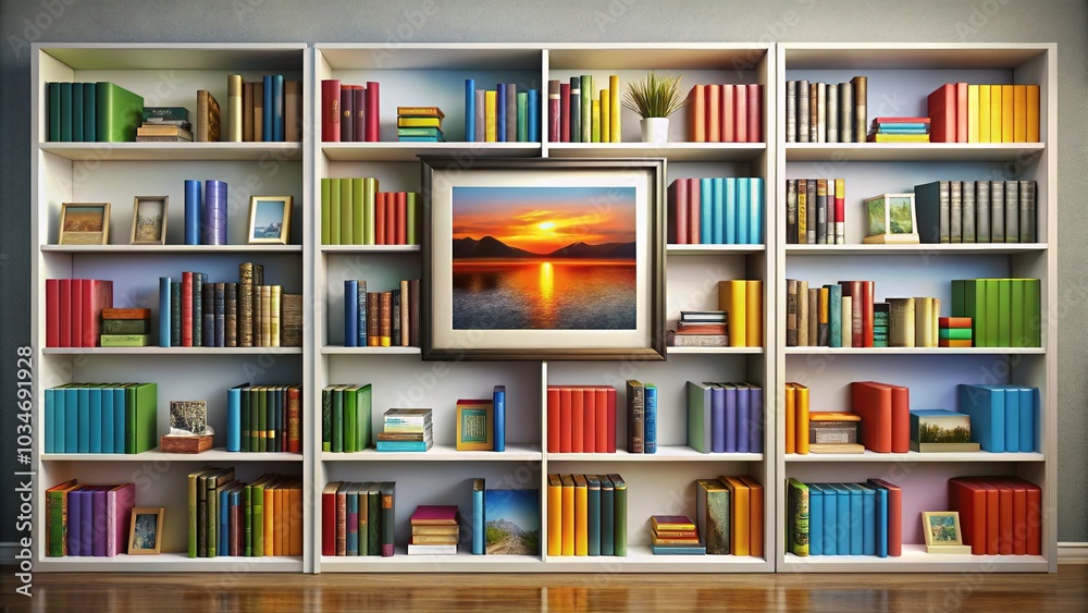 3D Book Shelf Mockup Vector Book Shelf Wall, Book Front Covers, Gallery Shop Shelves 3D Template 3D Book Shelf Mockup Vector Book Shelf Wall, Book Front Covers, Gallery Shop Shelves 3D Template