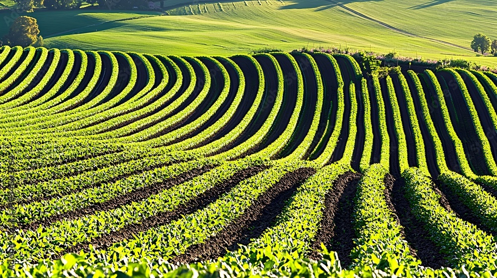 Fototapeta premium Lush and vibrant asparagus farm with tall green spears growing in an isolated nature setting showcasing the beauty of sustainable agriculture and the bounty of the spring season