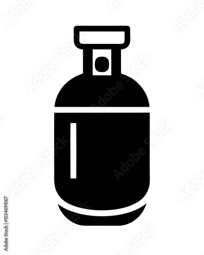 gas bottle vector silhouette illustration lpg cylinder icon black