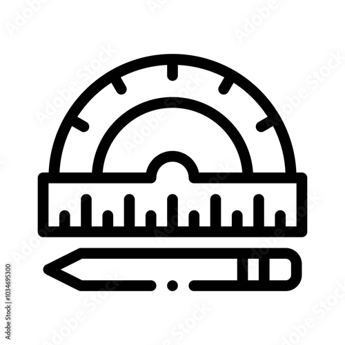 Protractor line icon