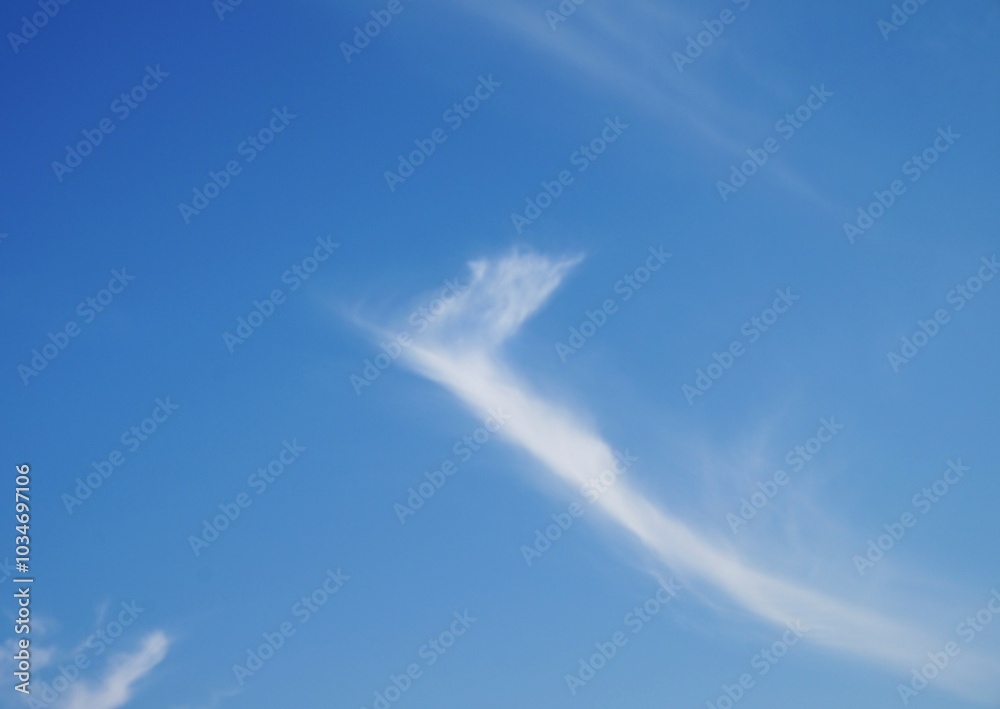 photo of a clear blue sky and white clouds, looks beautiful photo of a clear blue sky and white clouds, looks beautiful
