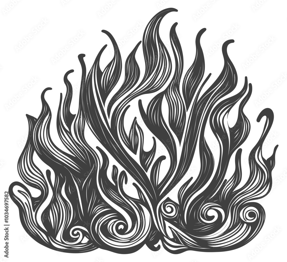 Elegant Swirling Flame Design for Creative Projects Elegant Swirling Flame Design for Creative Projects