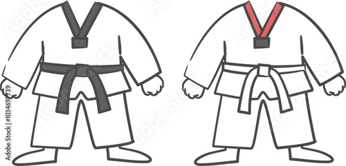 태권도복 얼굴 합성용 일러스트