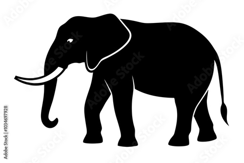 Elephant Silhouette | isolated vector silhouette illustration on white background