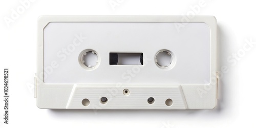 Aerial white cassette mock up isolated on white background
