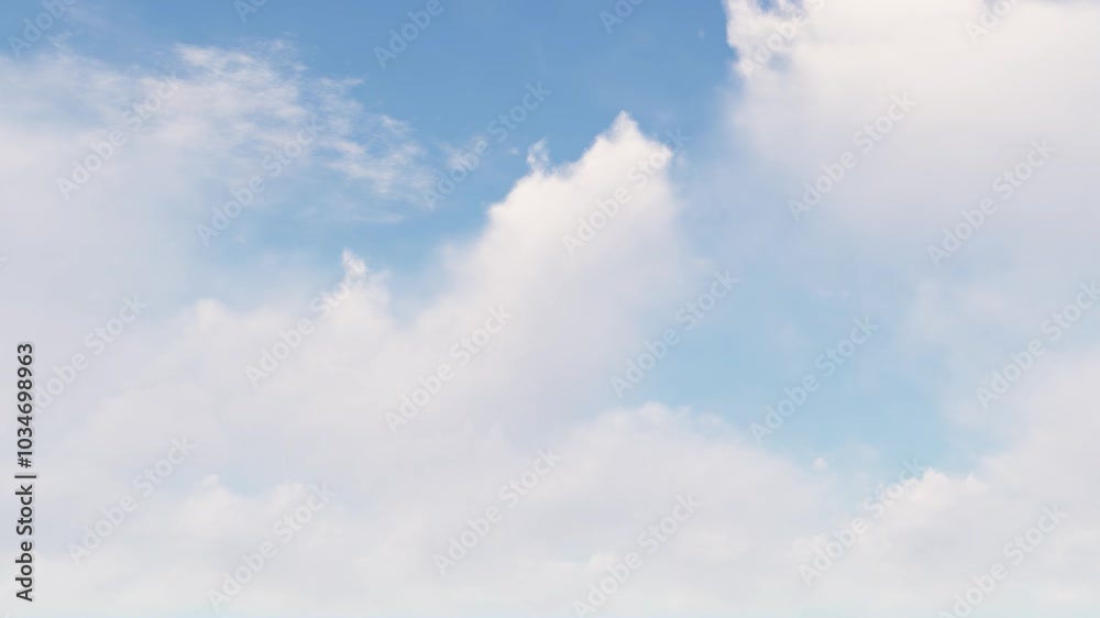 Sunny blue sky and white clouds fast motion away, nature blue skies with soft fluffy cloud. Time lapse of dramatic clouds above the sky, look up view, wide angle shot. Summer sky background. Sunny blue sky and white clouds fast motion away, nature blue skies with soft fluffy cloud. Time lapse of dramatic clouds above the sky, look up view, wide angle shot. Summer sky background.