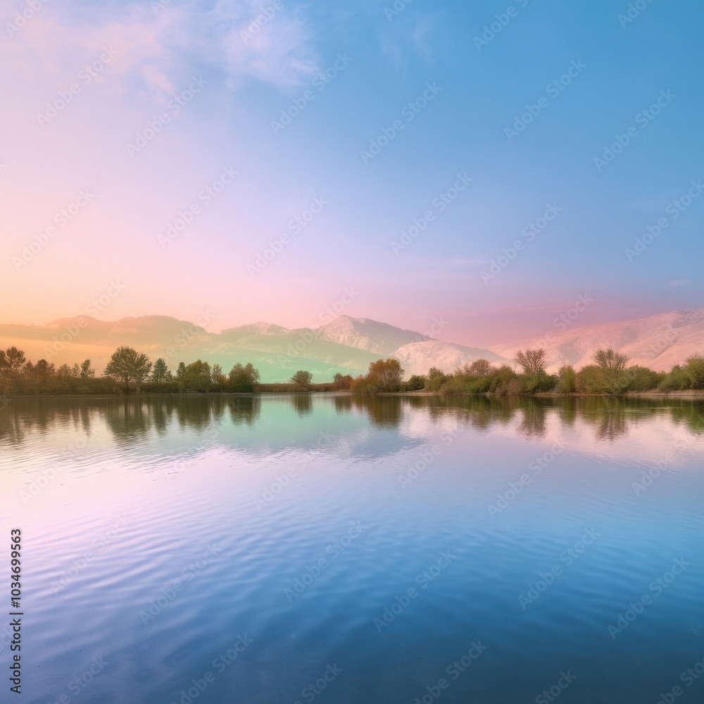 Obraz premium sunrise over the lake