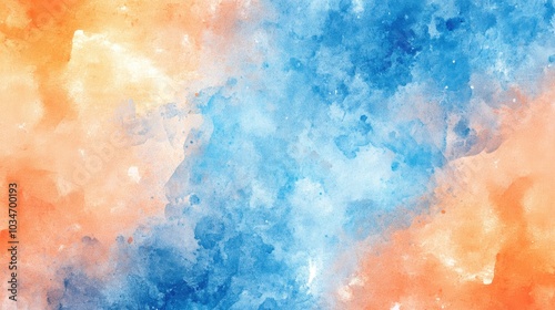 Orange and blue watercolor background