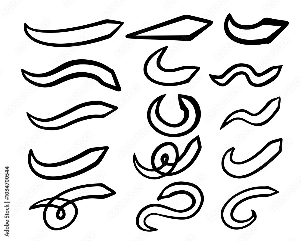 Fototapeta premium doodle arrow art vector set cartoon