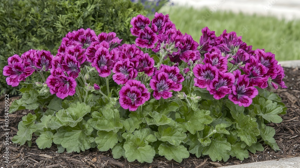 Closeup of a lush geranium garden with vibrant pink and red flowers in full bloom featuring a beautifully isolated background that highlights the natural beauty of this ornamental plant Closeup of a lush geranium garden with vibrant pink and red flowers in full bloom featuring a beautifully isolated background that highlights the natural beauty of this ornamental plant