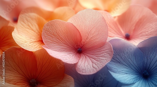 an artistic and delicate arrangement of abstract flower petals bathed in soft pastel hues that evoke sense of calm and beauty embodying the principles of aesthetic minimalism.image