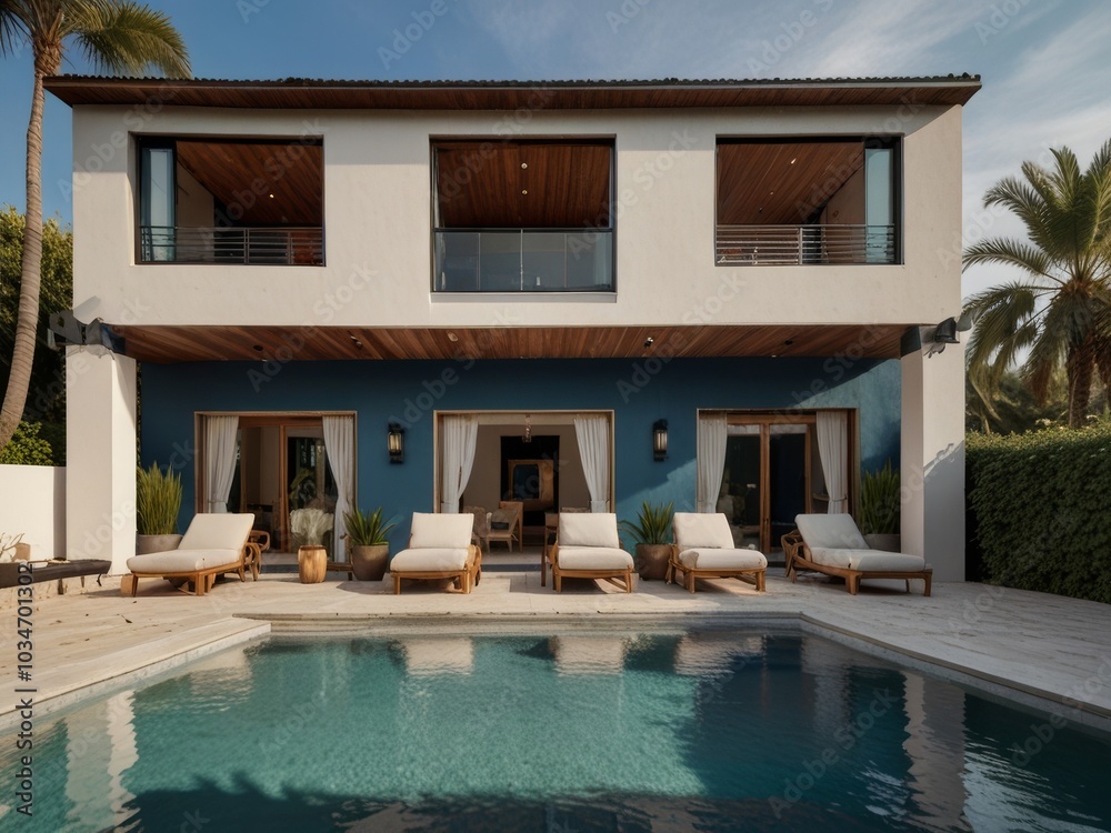Fototapeta premium Modern Luxury Villa with a Swimming Pool