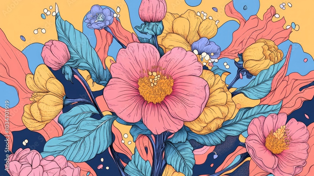 custom made wallpaper toronto digitalClose up of Blossoming Flowers