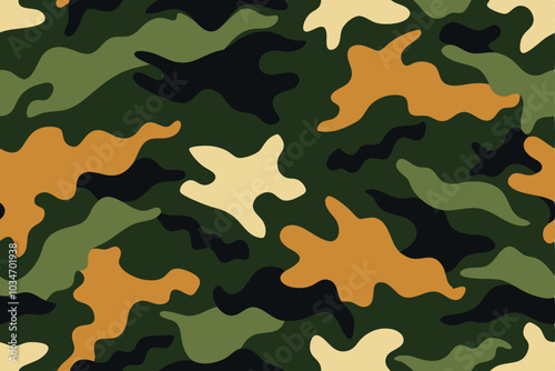 Texture military camouflage seamless Vector illustration pattern background