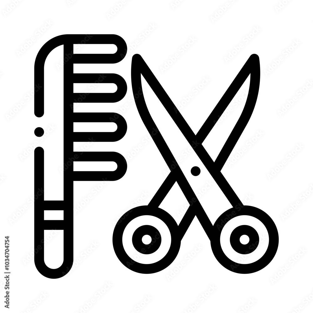 Pet Grooming Scissors line icon Pet Grooming Scissors line icon