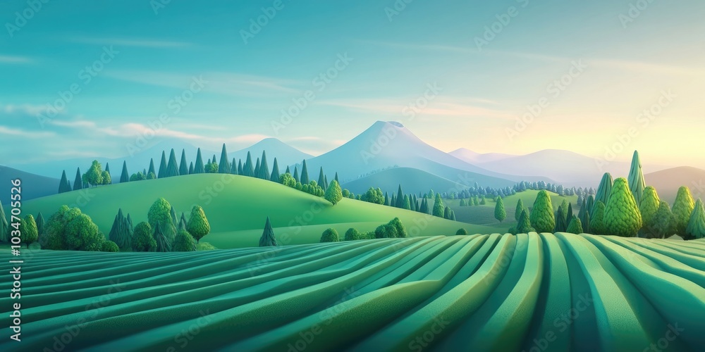 Obraz premium Berry cultivation field, Berry farming landscape