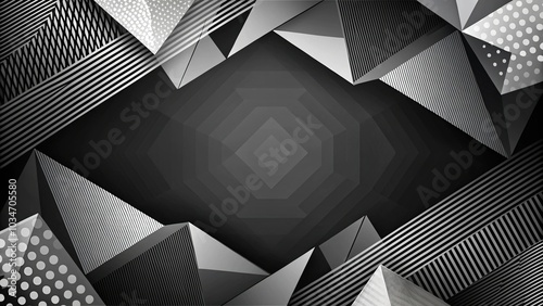 Asymmetrical abstract background with geometric shapes photo