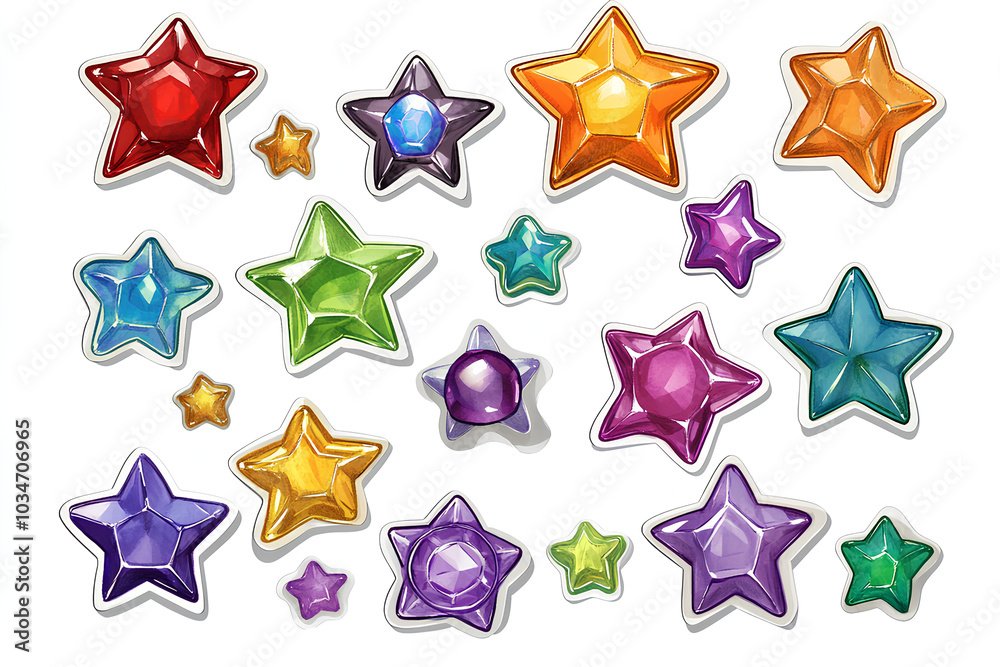 Obraz premium star jewels sticker isolated on white background