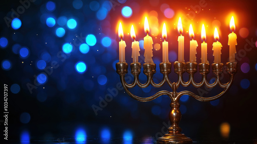 Symbolic Menorah Displayed Against A Soft Background