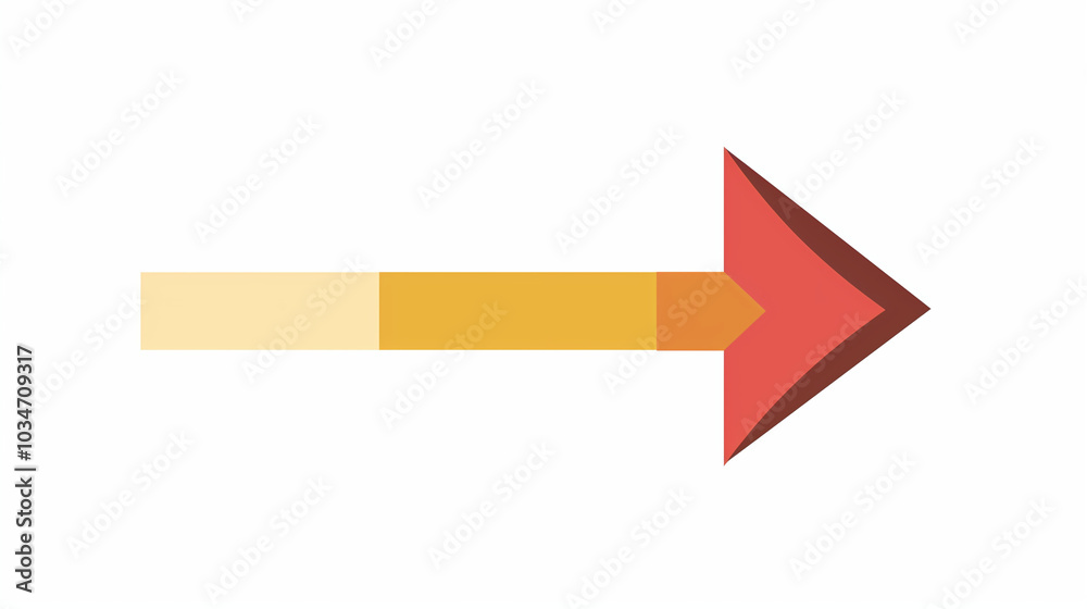 A bold arrow pointing right illustrates a clear direction or movement, designed with a minimalistic flat style in vibrant colors for effective communication A bold arrow pointing right illustrates a clear direction or movement, designed with a minimalistic flat style in vibrant colors for effective communication