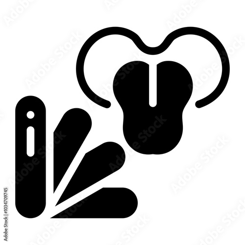 spatel or tongue spatula icon. vector icon with glyph style. healthcare concept