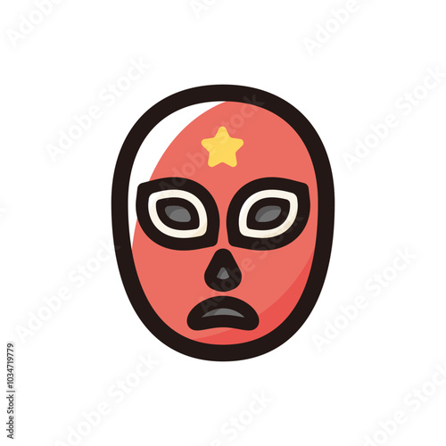 Wrestling mask outline icon for graphic design, apps and websites