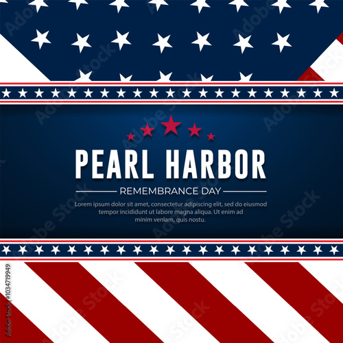 National Pearl Harbor Remembrance Day December 7 background Vector Illustration 