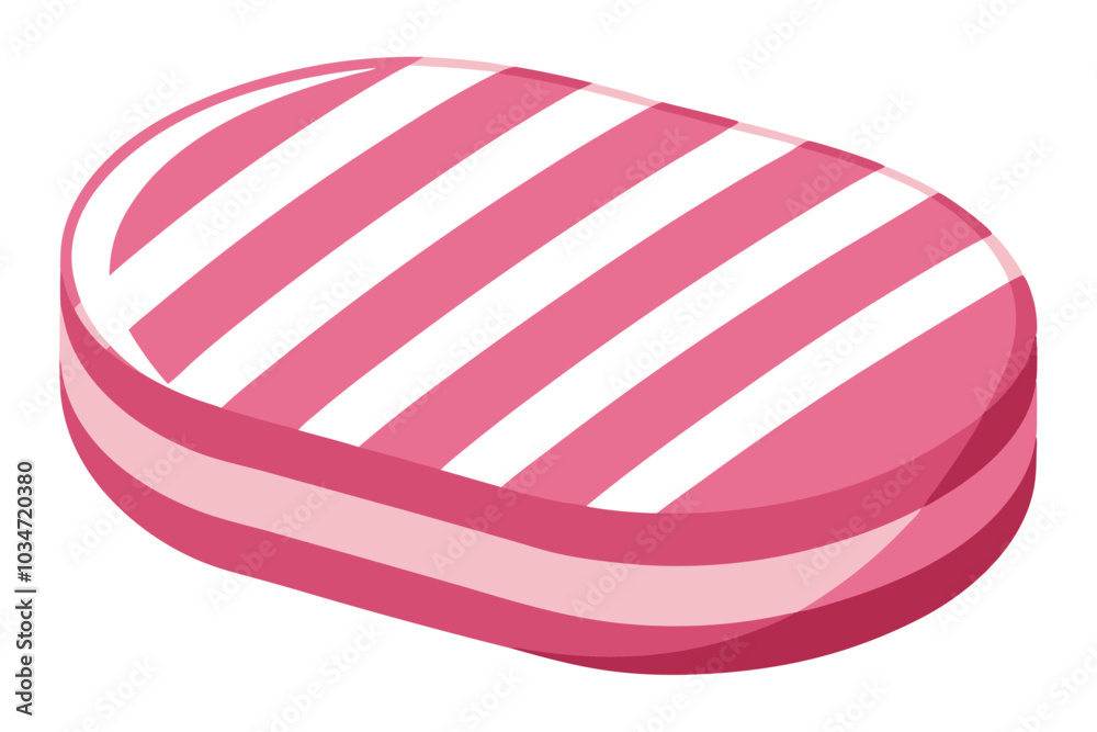 Closeup view of pink soap with white stripes on the white Closeup view of pink soap with white stripes on the white